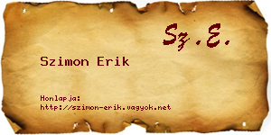 Szimon Erik névjegykártya